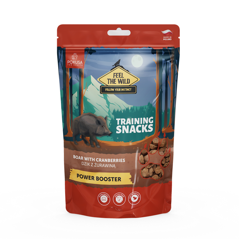 Feel The Wild - Natürliche Trainingssnacks - Wildschwein mit Preiselbeeren - POWER BOOSTER