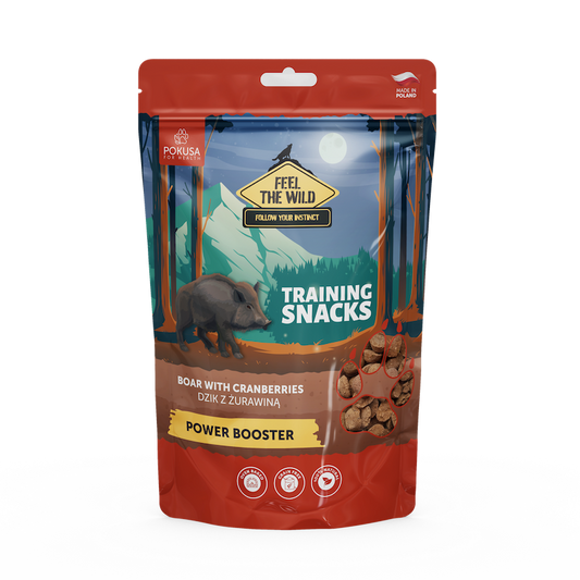 Feel The Wild - Natürliche Trainingssnacks - Wildschwein mit Preiselbeeren - POWER BOOSTER